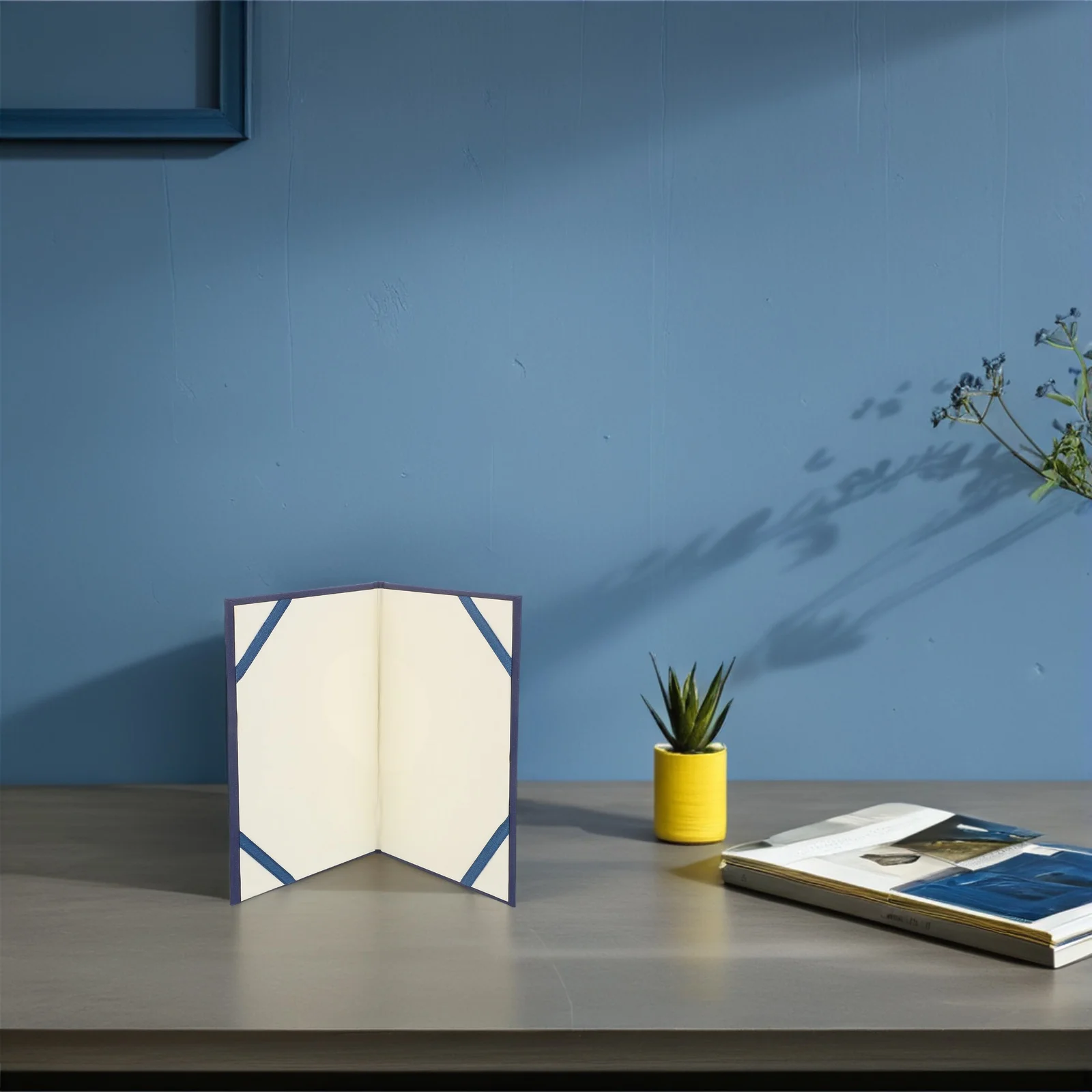 5 قطعة أغطية دبلوم فارغة بلون أزرق A5 حاملي شهادات لحفل توزيع جوائز الكلية حامي ورق المستندات #1