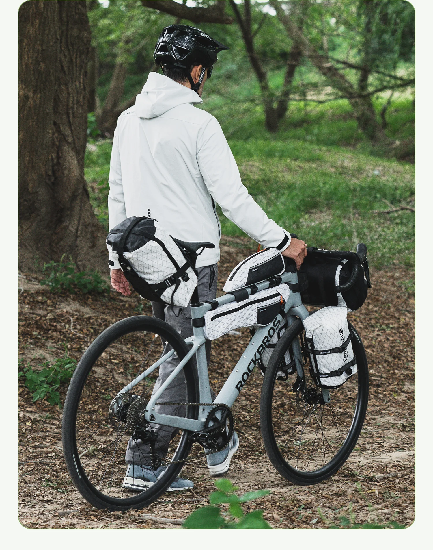 Qunature Bikepacking Packtaschen Wasserdichte Kompressionsbeutel für Rennrad und Mountainbike Leichte Faltbare Touring-Fahrradzubehör – Detail 11
