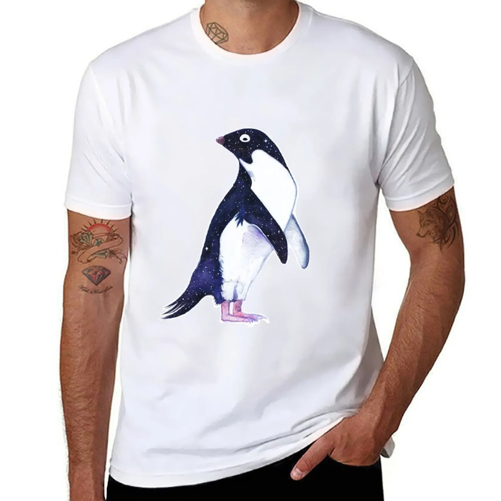 

Galaxy Adelie Penguin T-Shirt anime tshirt t shirts for man cotton T-Shirt
