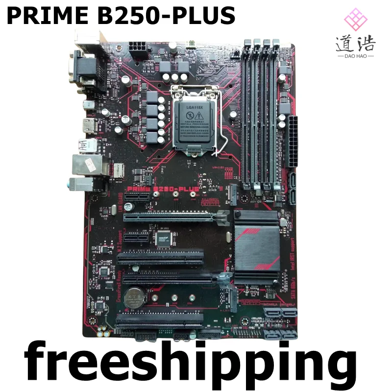 

For PRIME B250-PLUS Motherboard 64GB 2*M.2 VGA DVI HDMI LGA 1151 DDR4 ATX B250 Mainboard 100% Tested Fully Work