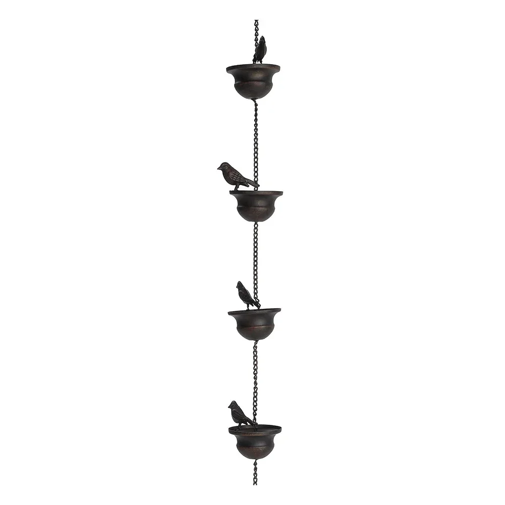 Nuovo pratico balcone catena da pioggia per esterni decorazioni per la casa decorazione per la casa in bronzo catena da pioggia per esterni catena da pioggia per uccelli in ferro