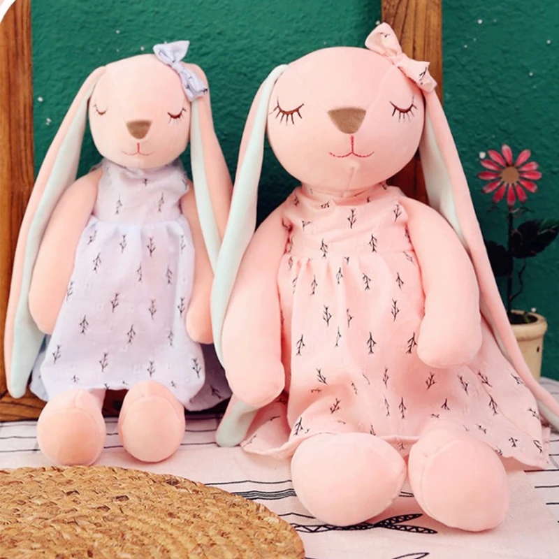 1pc Cute kawaii Long Ear Rabbit Plush Toys Baby Sleep Comfort Dolls Stuffed Soft Animal Toys Lovely Rabbit for Children Girls