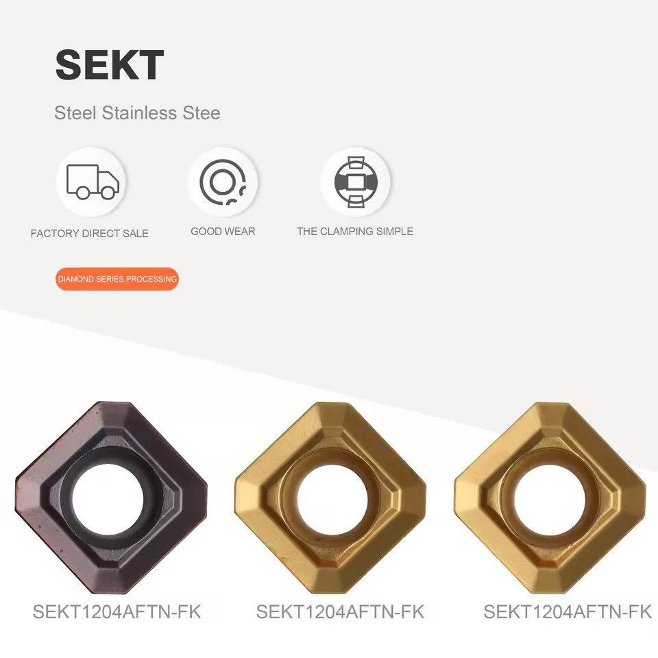 

SEKT Square CNC Milling Blade SEKT1204AFTN-FK Milling Insert CNC Lathe Cutter Tool Rough Machining Center Flat CNC Cutting Parts