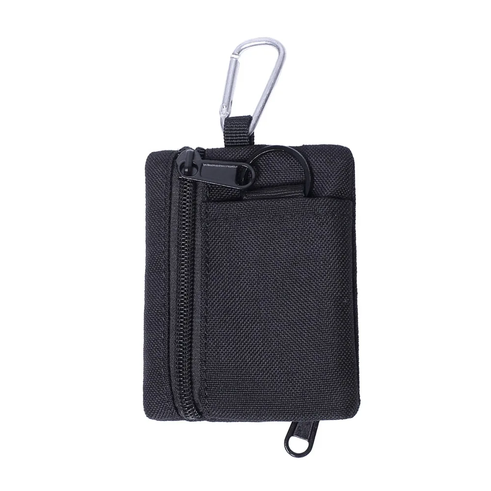 カジュアルミニコインケース防水ジッパー収納バッグナイロンストラップ付きオックスフォード布カードホルダー