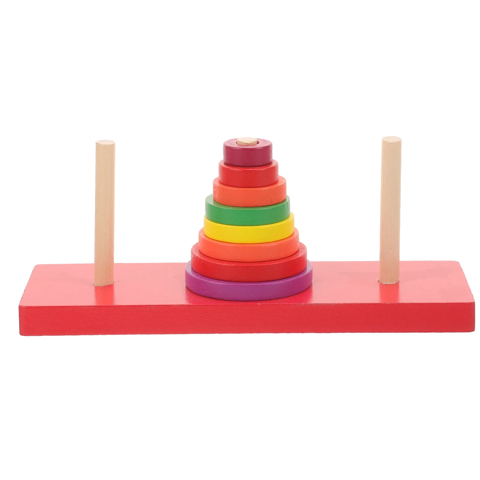 Conjunto de Quebra-Cabeça de Madeira Colorido, Torre de Empilhamento de Anéis, Jogo Educativo Montessori para Crianças