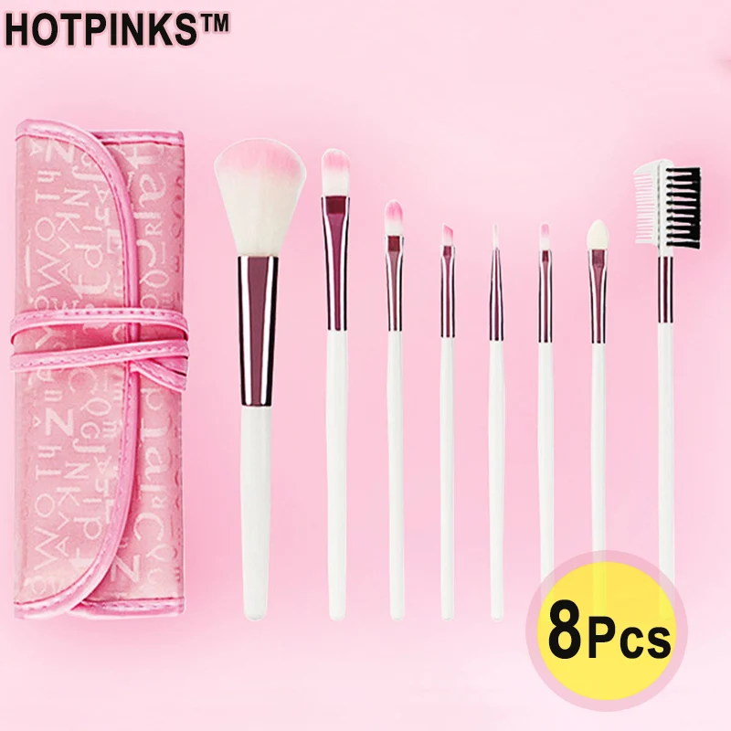 8Pcs/Set Makeup Brush Set Soft Fluffy Powder Foundation Contour Blush Concealer Eye Shadow Blending Makeuo Kit Women Beauty Tool