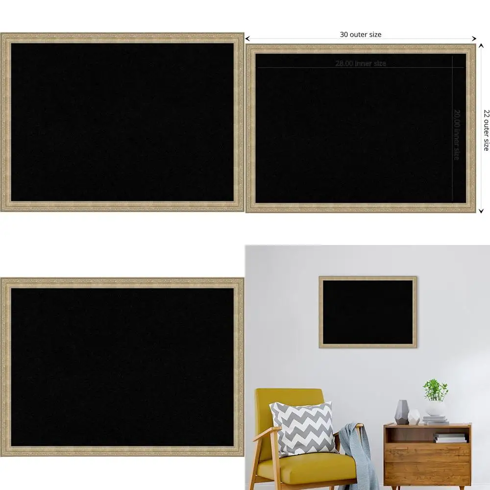 

Пробковая настенная доска размером 22x30 с окантовкой цвета шампанского: доска объявления среднего размера для организации дома и офиса