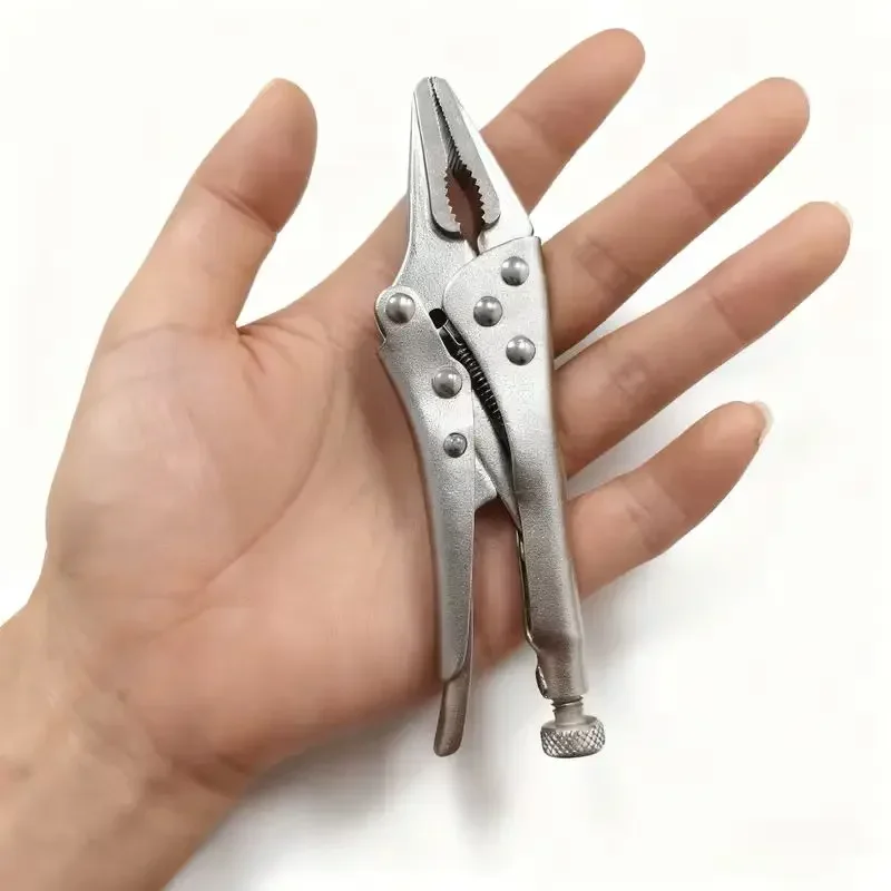 1pcs Adjustable Height Non Slip Grip Compact Sturdy Metal Clamping Tool 5-Inch Heavy Duty Mini Sharp Nose Pliers