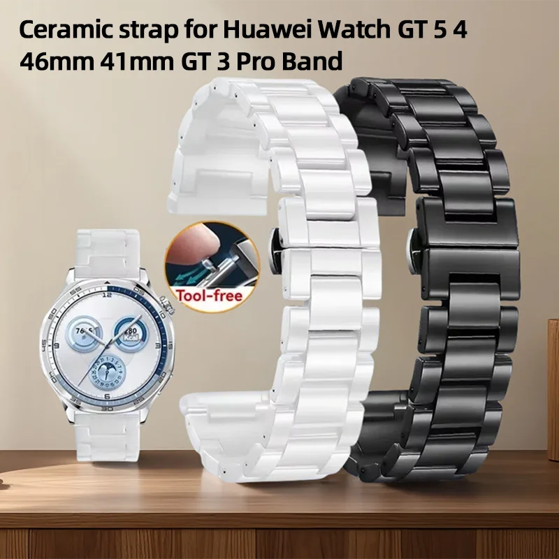 

Ceramic strap for Huawei Watch GT 5 4 46mm 41mm GT 3 Pro Band Wristband Bracelet for Huawei Watch GT5 18mm 22mm Strap