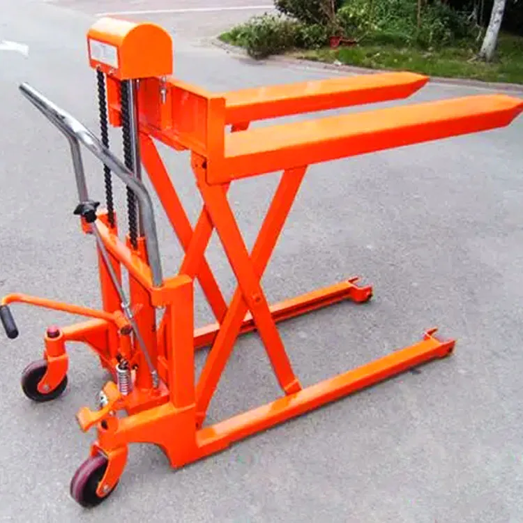 Skid Pallet Lifter Manual Scissor Forklift Truck Hydraulic Scissor Lift Truck Workshop