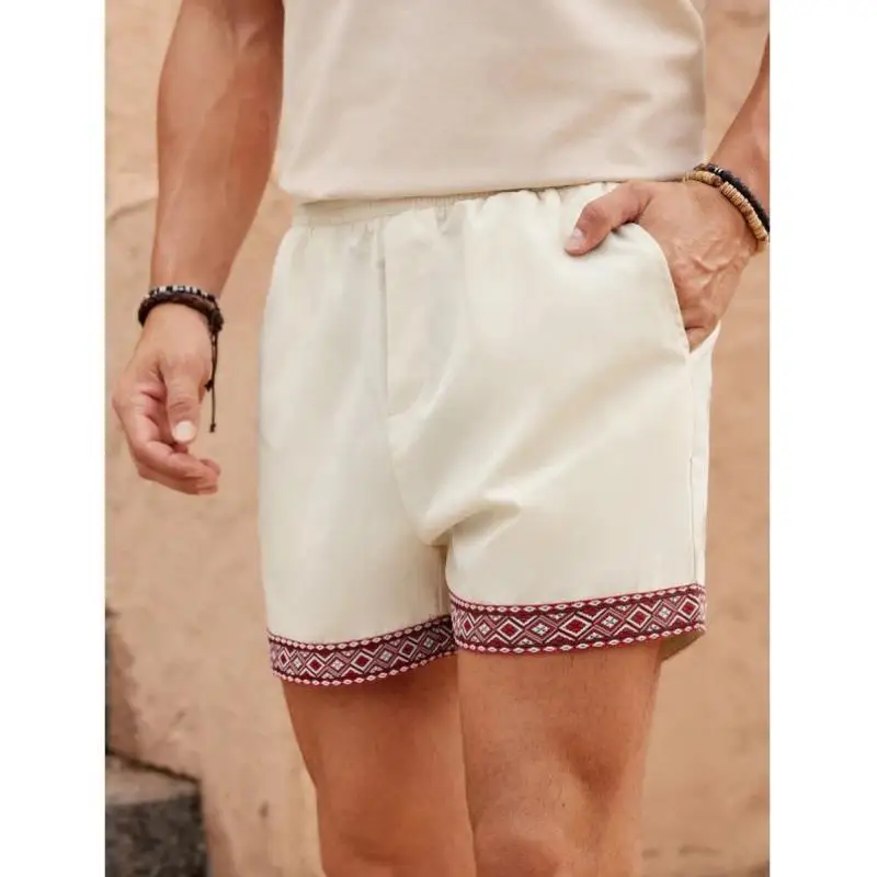 

Men's Casual Geometric Print orts Autumn Sle ket Design Woven orts Comfortable Fit Vintage Sle Ciwalk orts