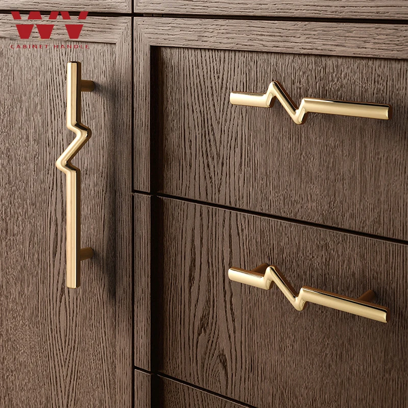 WV oro moderno maniglie per porte nero armadio da cucina maniglia di stoccaggio comò cassetto armadio manopole articolo armadio mobili Hardware armadio da cucina stoccaggio