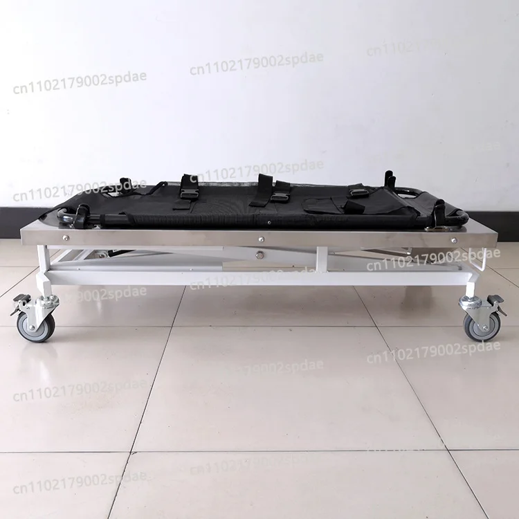 Pet first aid stainless steel manual lift ambulance stretcher trolley Veterinary rescue transport
