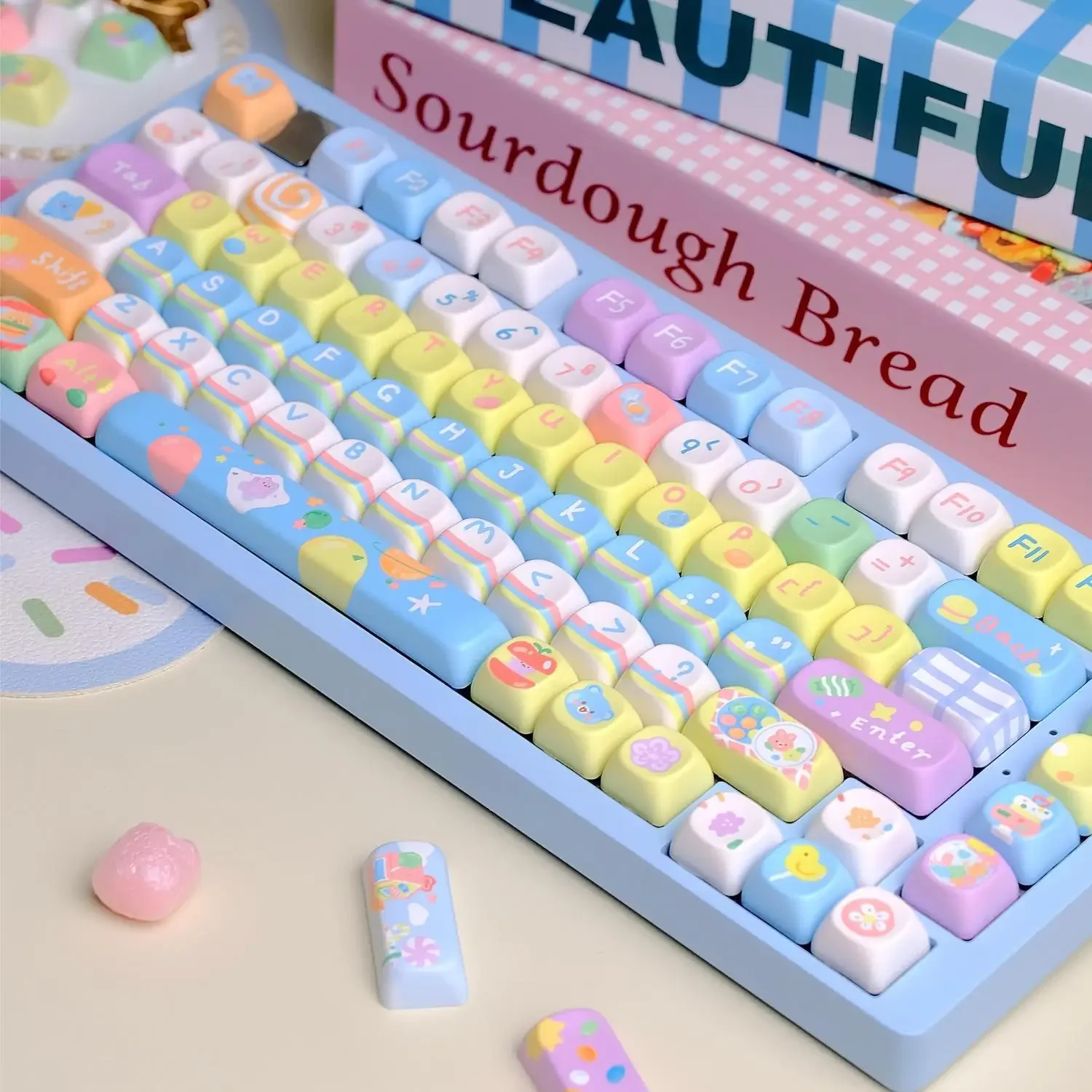 

Candy party keycap XOA height PBT material hot increase value personality creative cute keycap