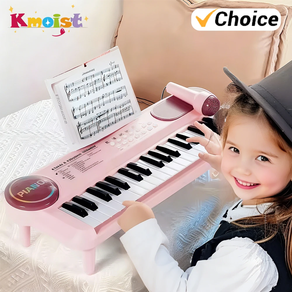 Electronic Keyboard Musical Keyboard 37 Keys Electronic Organ Portable Piano Toy Musical Instrument Toys for Girls Children Gift