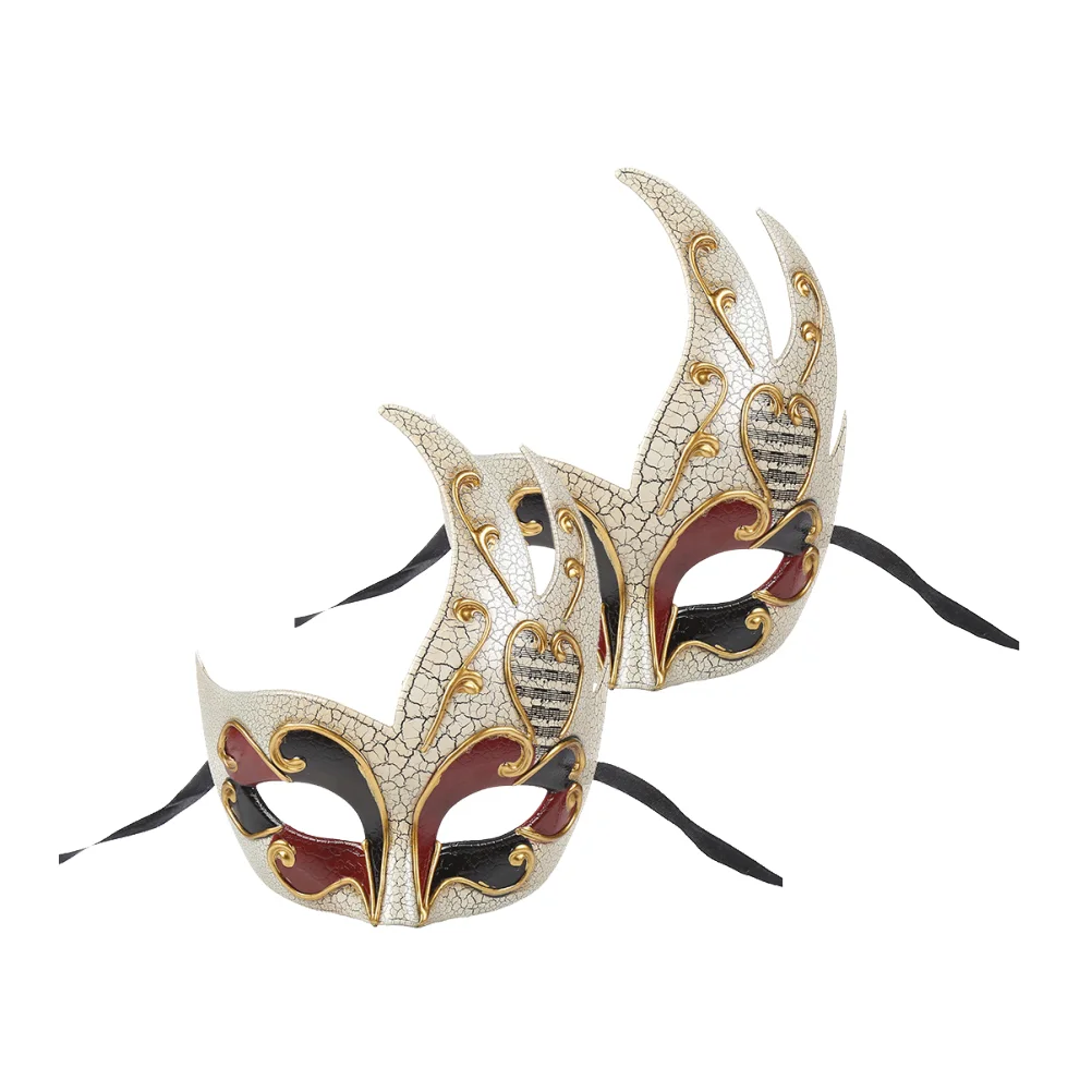 Venice Flame Shape Men Masks Creative Masquerade Masculine Mask Half Face Decoration Mask Party Supplies for Banquet Ball (Red)