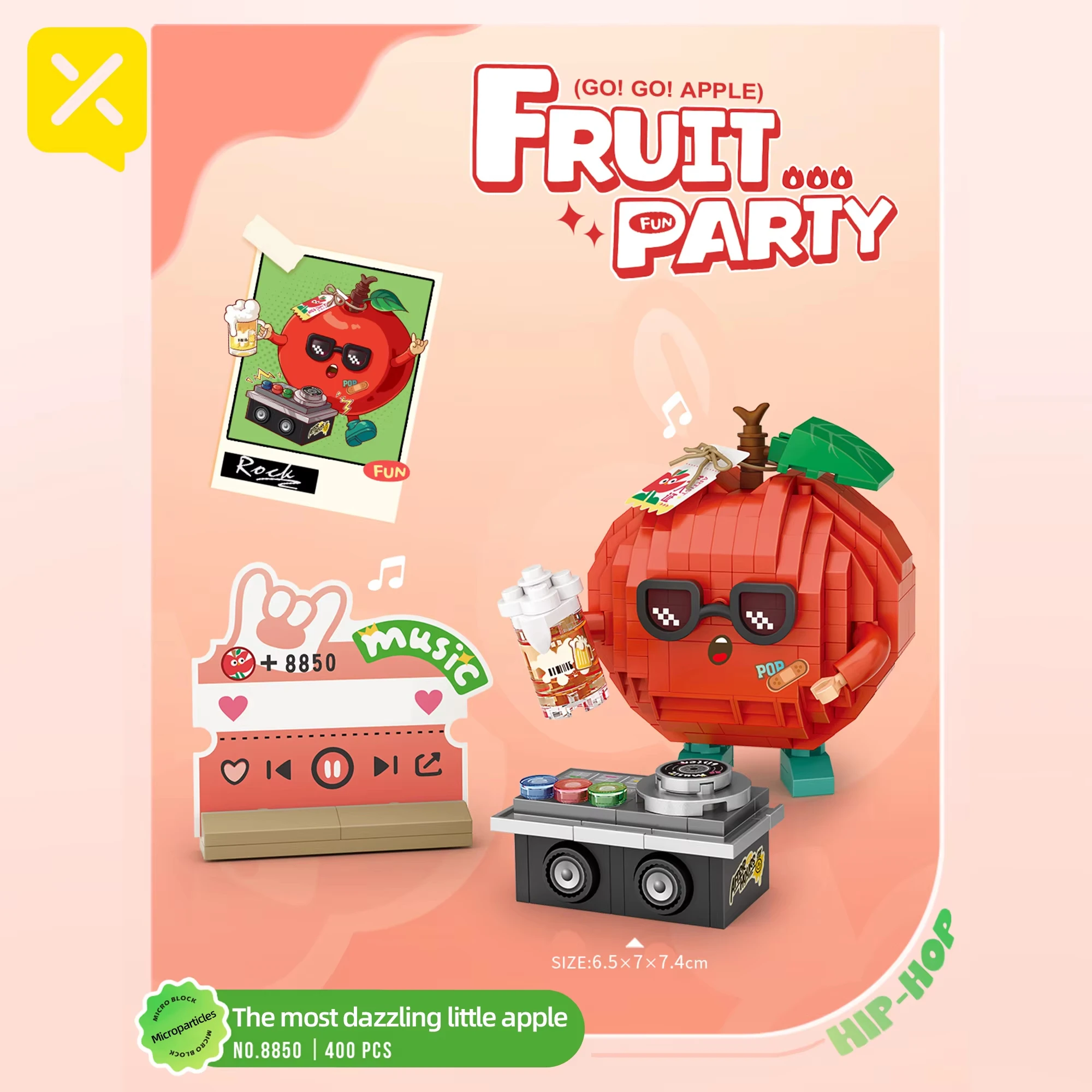 

TOYLINX Creative Design Mini Fruit Party Building Block Model Apple Pineapple Assembly Toys Children and Teenagers Birthday Gift