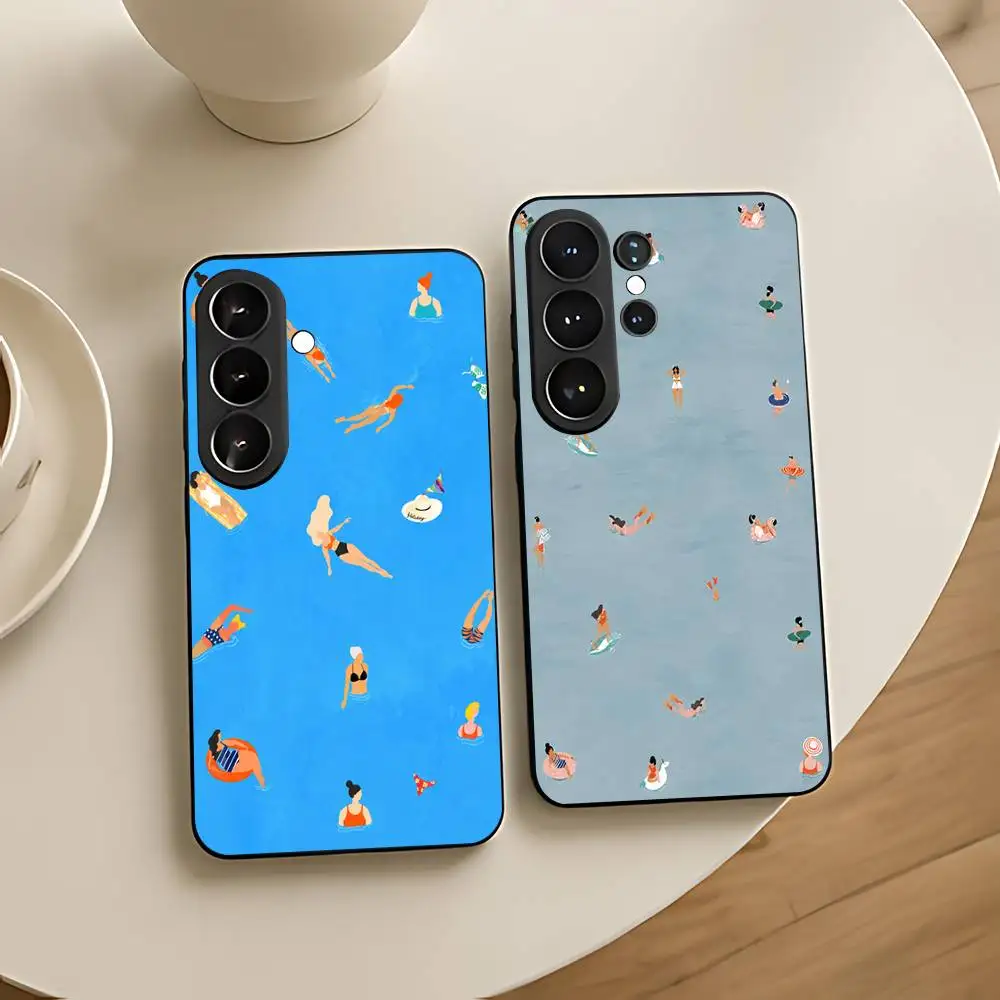 Ins Summer Swimming Protection Silicone Case For Samsung Galaxy S21 S22 S23 S24ULTRA S25ULTRA FE Ultra Plus5G A52S S26 Cover