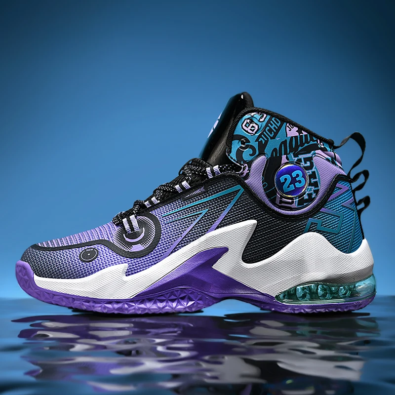 

Unisex Basketball Shoes Comfortable Breathable Soft Mesh Outdoor Training Sports Shoes Court Games Basketball Boots for Teenager