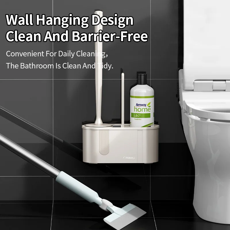 Toilet Brush For Household Use No Dead Corners Toilet Brush 2024New Wall Mounted Toilet Brush Set Bathroom Gap Brush PP Material
