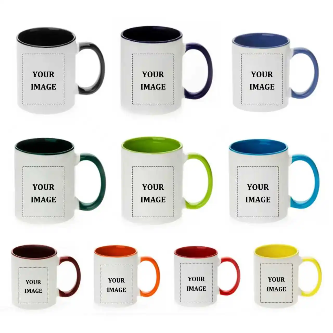 Personalized 11oz Ceramic Mug Custom Name Text 2D Flat Printing Gift for Teacher Friend Lover Microwave Safe Hand Wash Only