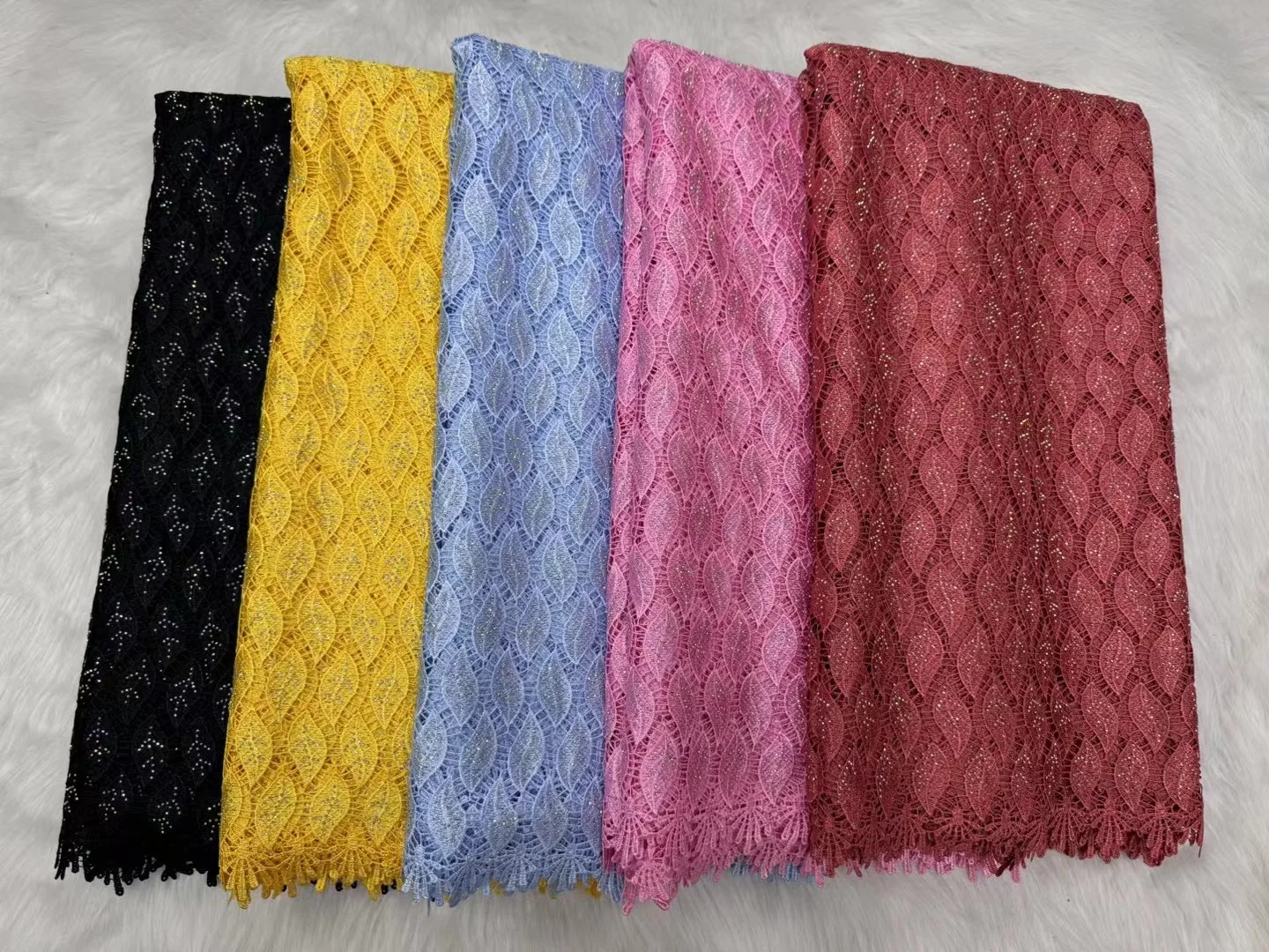 High Quality African Nigerian Gilding Tulle Lace Fabric Embroidery Organza French Lace Jacquard Brocade Lace Fabric MY015