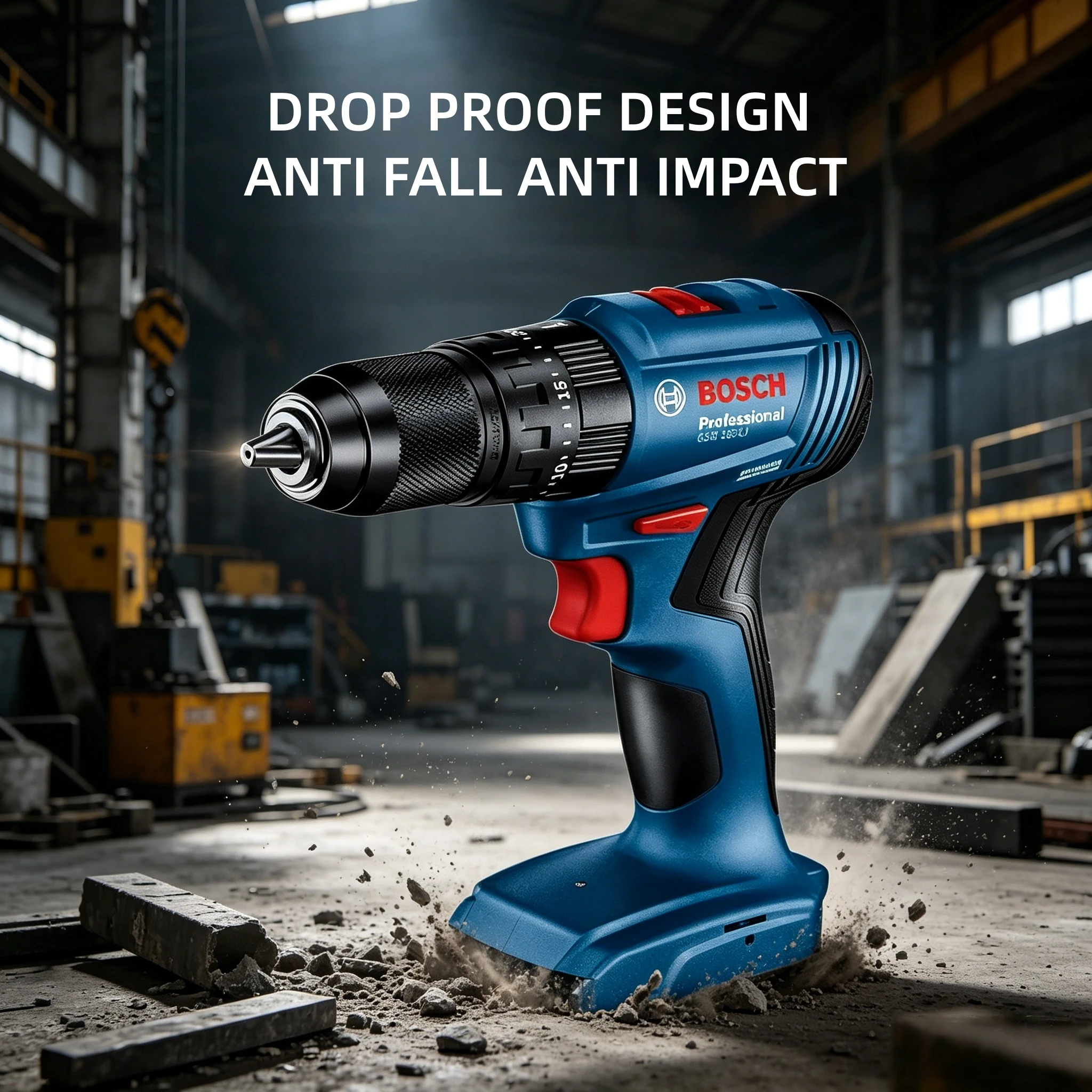 Bosch GSB 185-LI Impact Drill, Variable Speed & Reverse, Ideal for Metal Framing, Concrete & Furniture Assembly