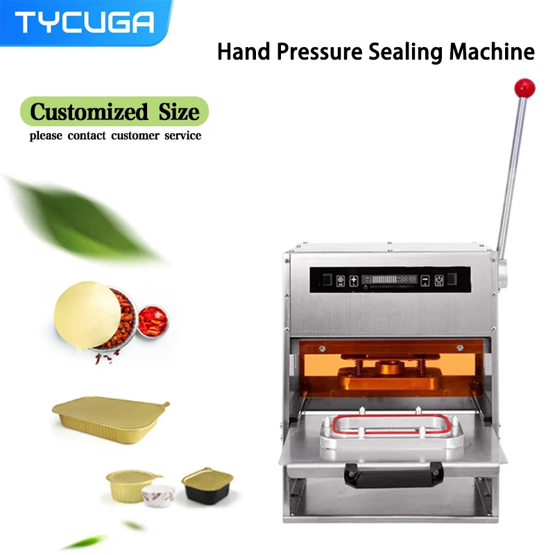 Food Sealer Electric Heat Aluminum Foil Sealing Machine For Food Meal Box Semi-Manufactured/Take-Out Food Packaging Bowl/MealBox