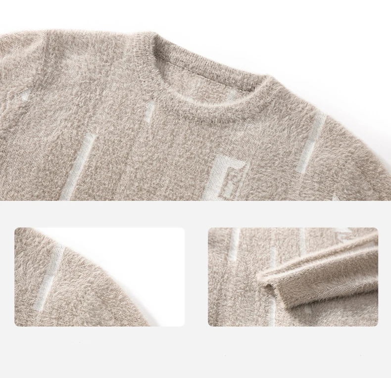 Men's Casual Knit Sweater Pullover Streetwear Fashion Warm Solid Color Male Top for Spring Autumn Hombre Sweat-shirt Men Clothin