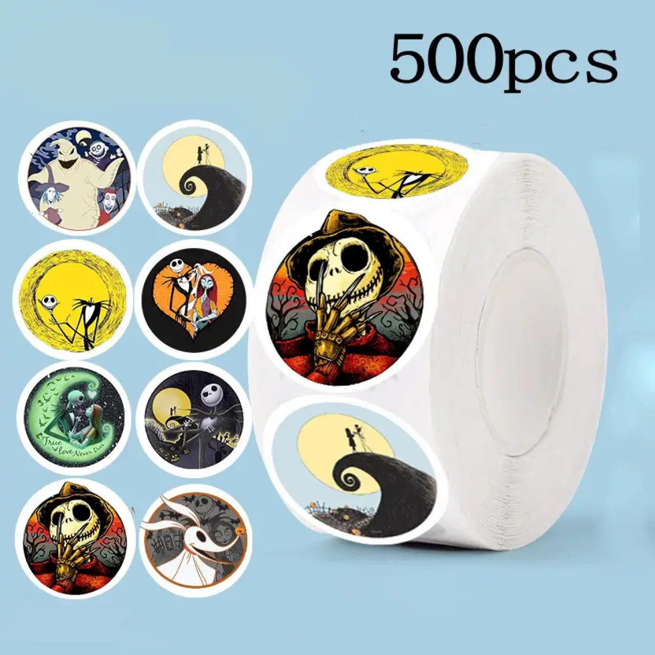 

500pcs/Roll Happy Halloween Cartoon Sealing Sticker DIY PVC Laptop Decals Decoration Stiker Reward Gift Toys