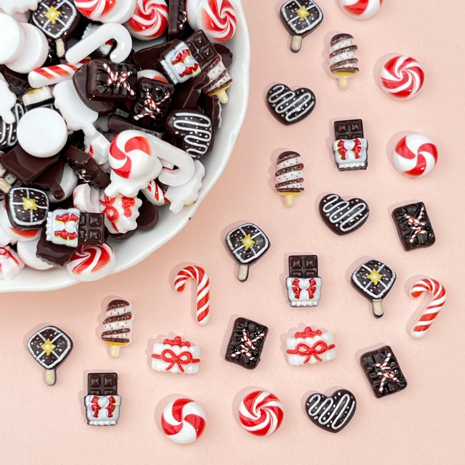50pcs Resin Mini Christmas cho - Nail Art Xmas 评论和价格
