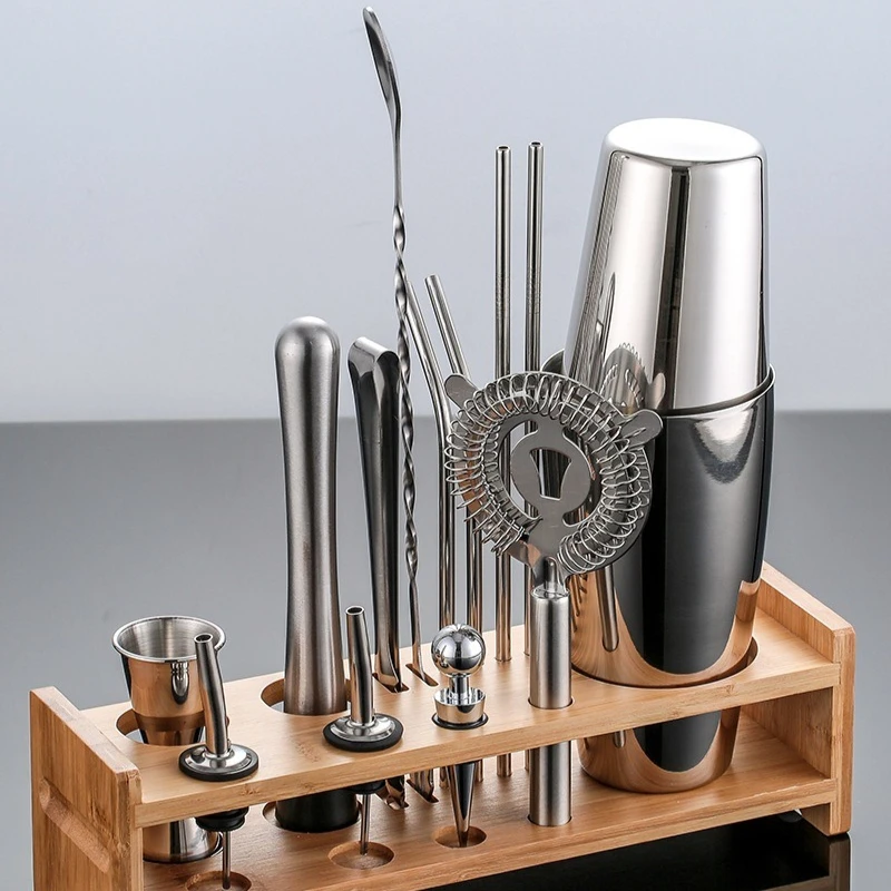 Stainless Steel Cocktail Tools, Bar Essentials Kit for Home Bar and Party