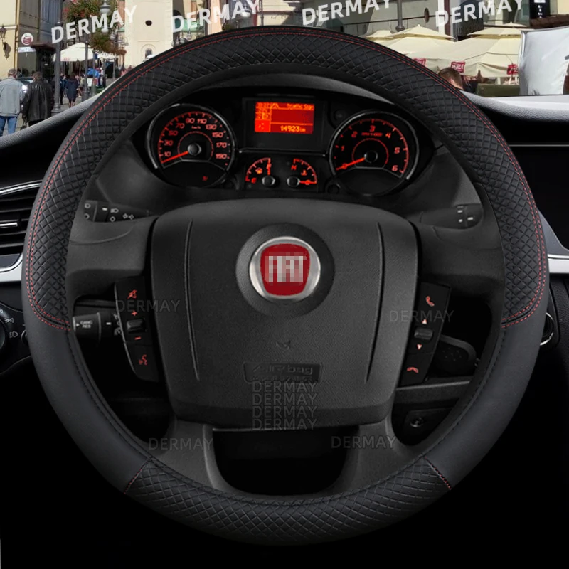 for Fiat Ducato Car Steering Wheel Cover PU Leather Non-slip High Quality Auto Accessories Fast Shipping