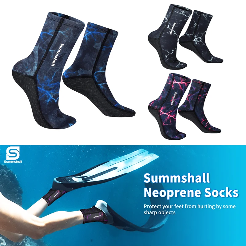 Calcetines de neopreno de 3mm para hombre y mujer, medias de buceo para deportes acuáticos, natación, kayak