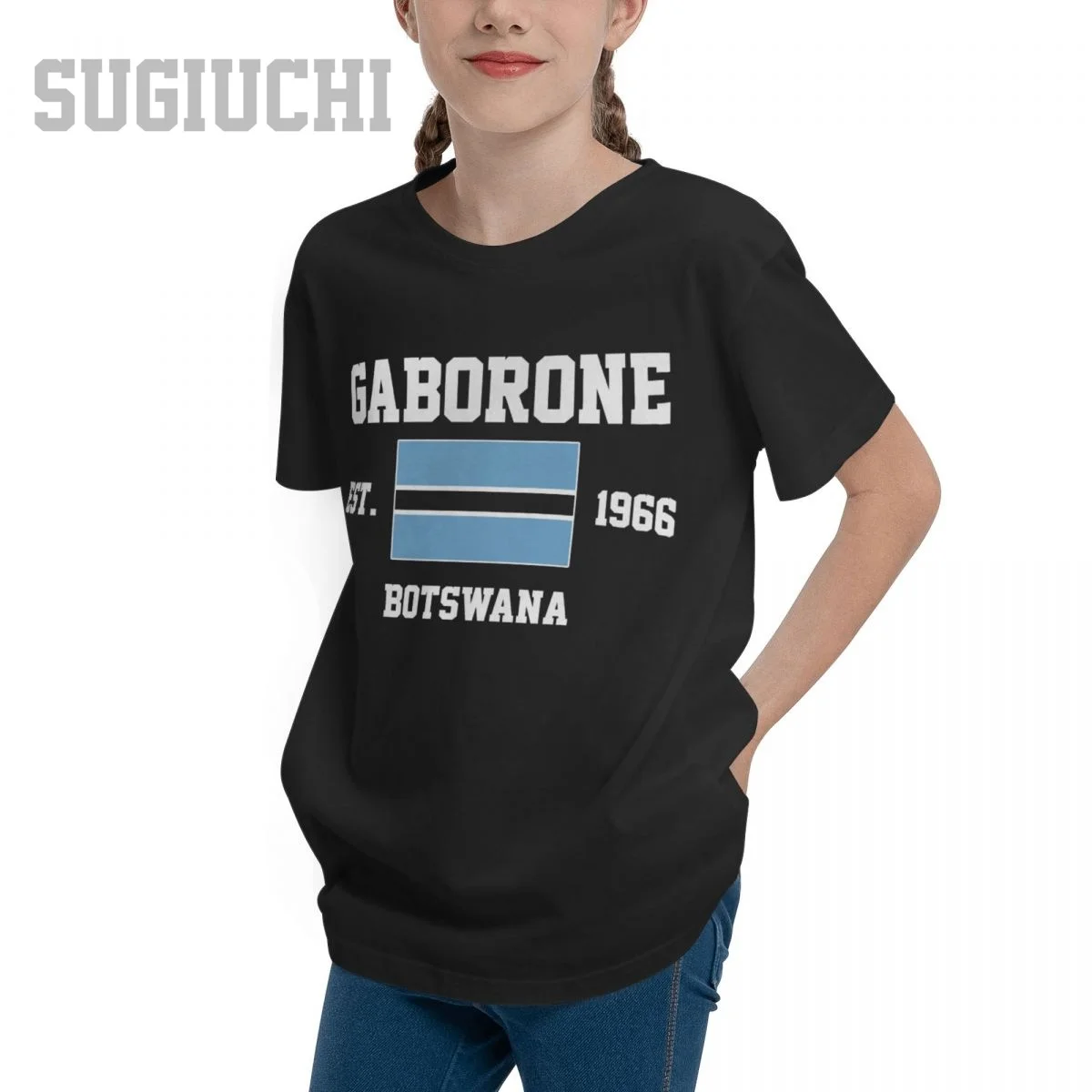 Unisex Youth Boy/Girl Botswana EST.1966 Gaborone Capital T-shirt Kids tshirt tee 100% Cotton T Shirt o-neck short Children