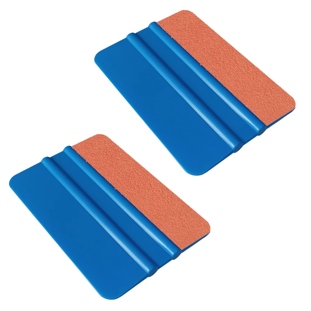 2Pcs Plastic Vinyl Spatulas Wrap Film Tools Window Tinting Tools Suede Felt Edge Film Squeegee Scratch-Free Scraper Car Wrapping