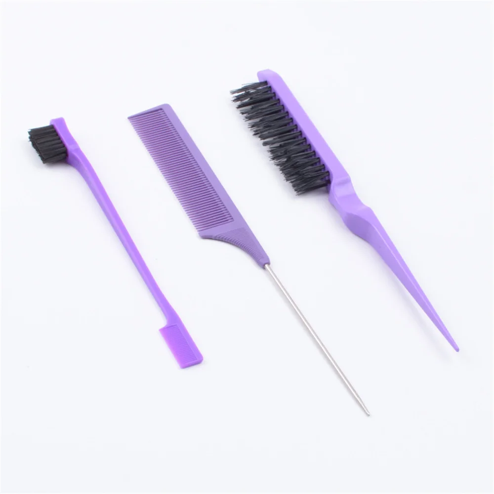 

3PCS Pointed Tail Salon Hairdressing Hair Styling Anti-static Comb Hair Brush Steel Needle Pin Rat Tail Combs Barber Accessories