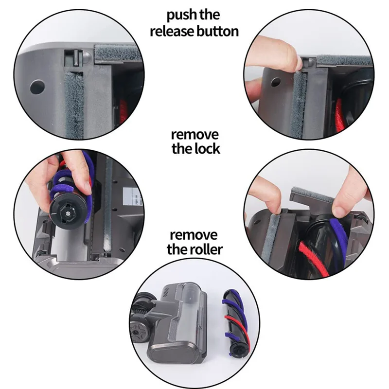 A76G - Nakładka na podłogę z twardego drewna do odkurzaczy Dyson V7 V8 V10 V11 V15, części zamienne z głowicą szczotkową rolkową i reflektorami LED