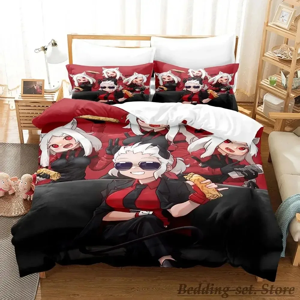 

2023 Helltaker Bedding Set Single Twin Full Queen King Size Bed Set Aldult Kid Bedroom Duvetcover Sets Anime parure de lit Bed