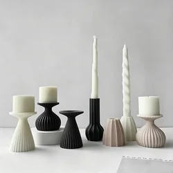 3D Candlestick Plaster Cement Silicone Molds Candle holder  Handmade Gypsum Craft Mould DIY Home Decoration