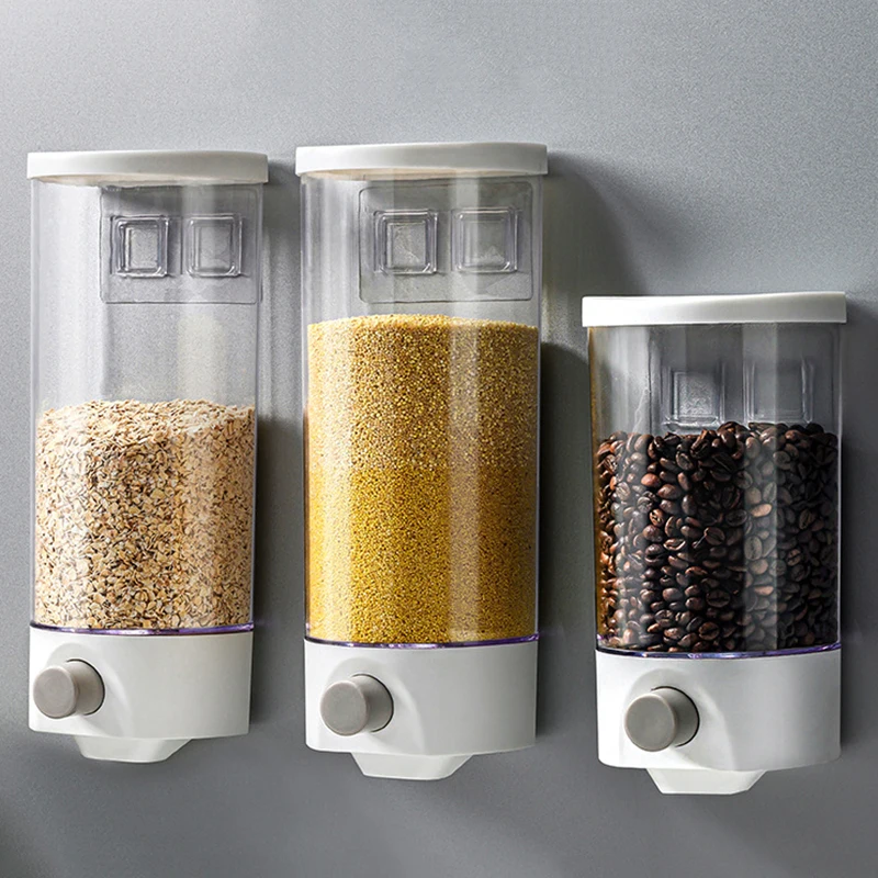 1pc Grain Storage Box, Kitchen Wall-mounted Grain Storage Tank, Bean Sealing Tank, Cereal Dispenser