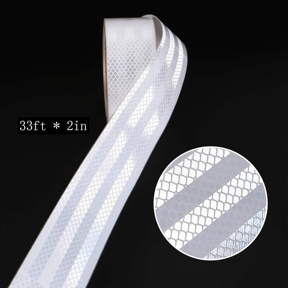 5cm*10M High Adhesive Reflective Tape Conspicuity Self Adhesive Caution Reflector Tape for Car Truck Trailer Warning Tape