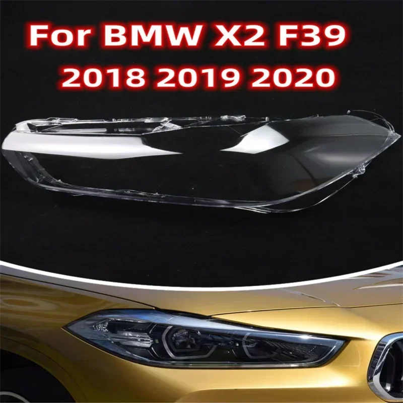 

For BMW X2 F39 2018 2019 2020 2021 Headlight Cover Lens Transparent Lamp Shade Headlamp Shell Replace Original Lampshade