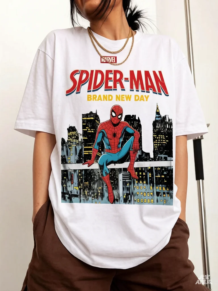 2026 New Movie Spider-Man Brand New Day Tom Holland Retro Print T Shirt Men Women Y2K Harajuku Loose Casual Tee Street Fashion view 5