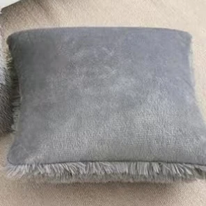 2Pcs Throw Pillow Covers 1 Square Cushion Cover 1 Lumbar Waist Pillowcase Soft Shaggy Plush Decorative Pillow Shells for Sofa