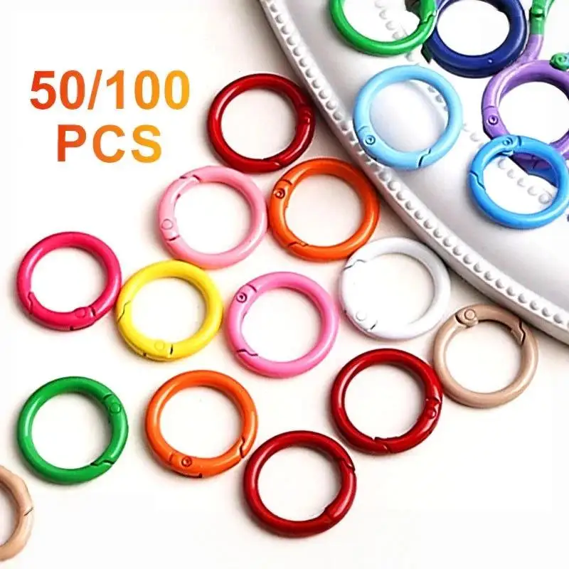 Feder-O-Schnalle 23mm 50 Stück Zinklegierung Lackierte Oberfläche Runde Öffnungsverschlüsse für DIY Schlüsselanhänger Schmuck Geschenkzubehör – Detail 5
