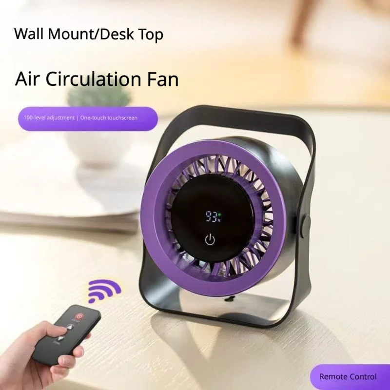 100 Stepless Speed Touch Screen Digital Display, 2 Installation Modes Wall Mount & Desktop Portable Turbo Cooling Fan