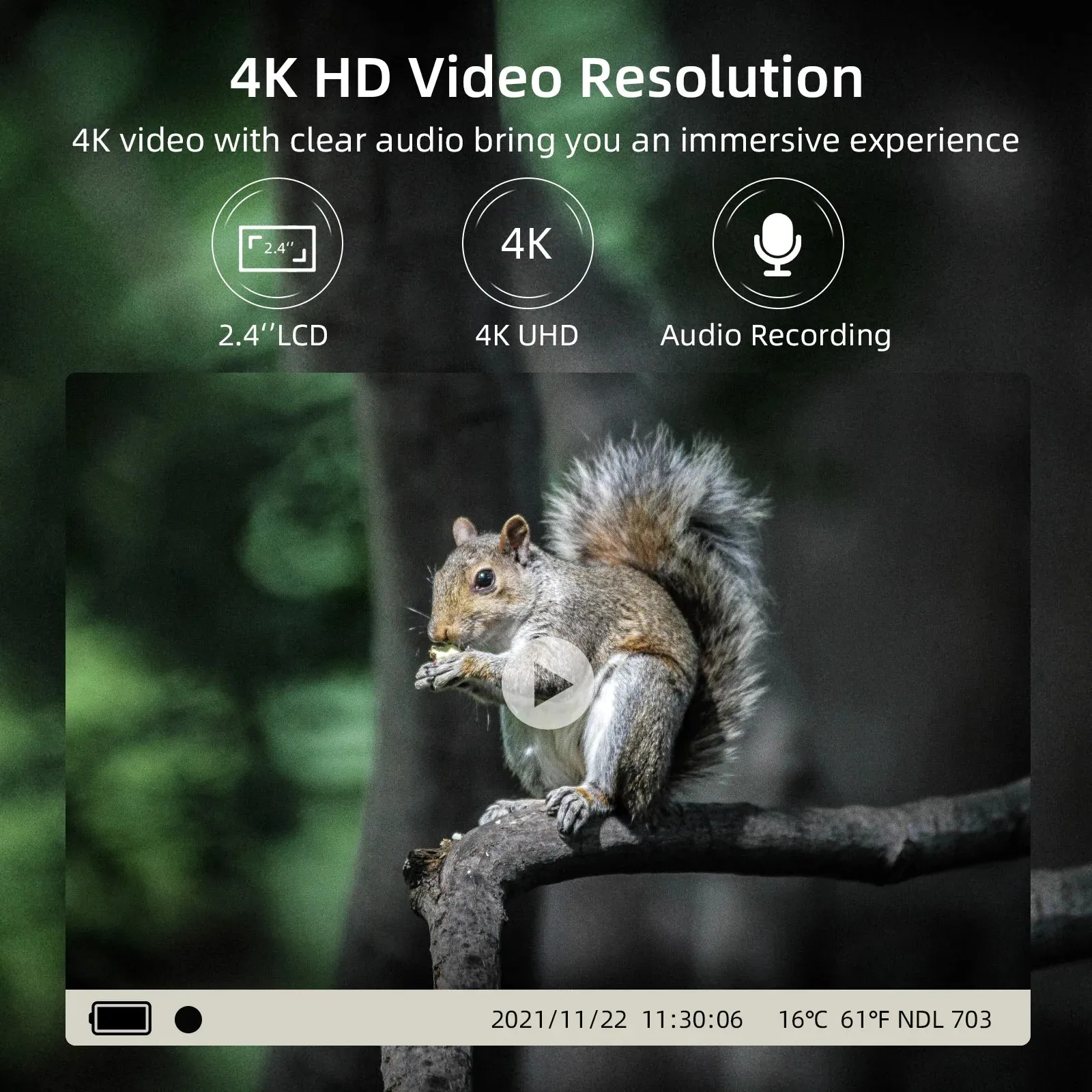 SuntekCam 30MP 4K Wildlife Trail Camera HC940AA geen lithiumbatterij IP65 Nachtzicht Draadloze bewaking Jacht Foto Trapry