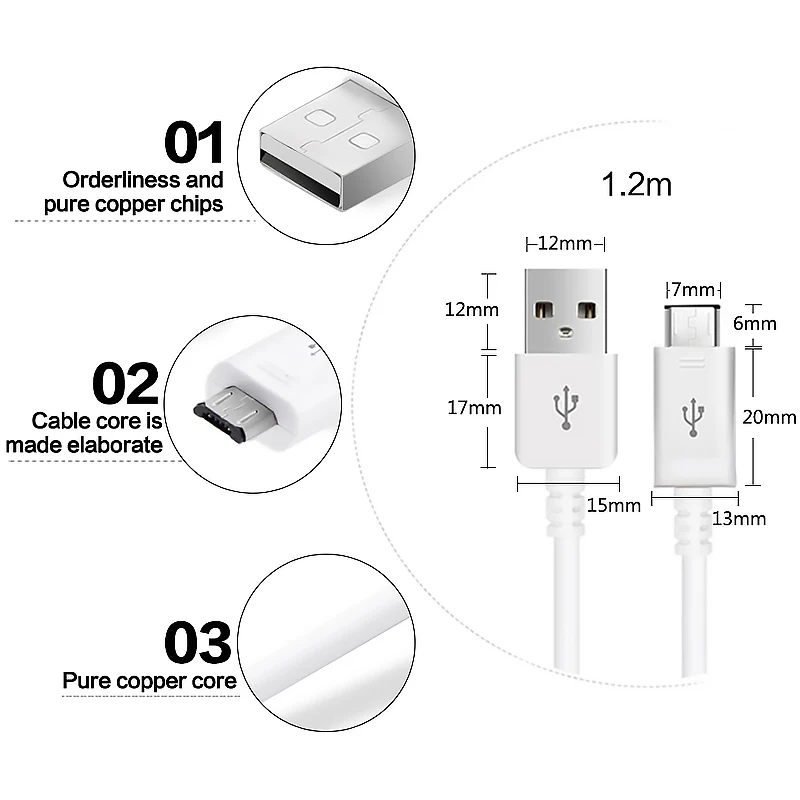 Samsung 1M/1,5M 2A Micro-USB-Kabel Schnelllade-Datenkabel für Galaxy S6 S7 Edge Note 4 5 J3 J4 J6 J5 A5 A7 2015 Kabel – Detail 5