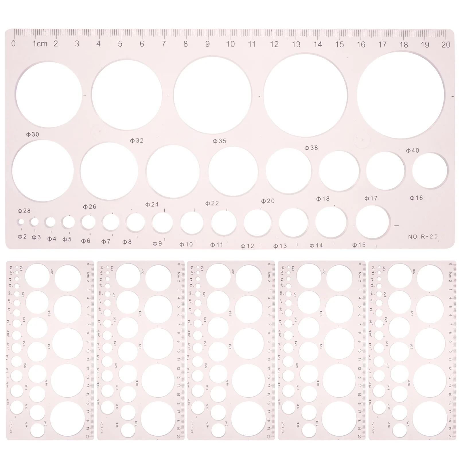 

6 Pcs Round Hole Ruler Geometric Drawing Template Supplies Stencils DIY Rulers Stationery Compass Architecture for Circle